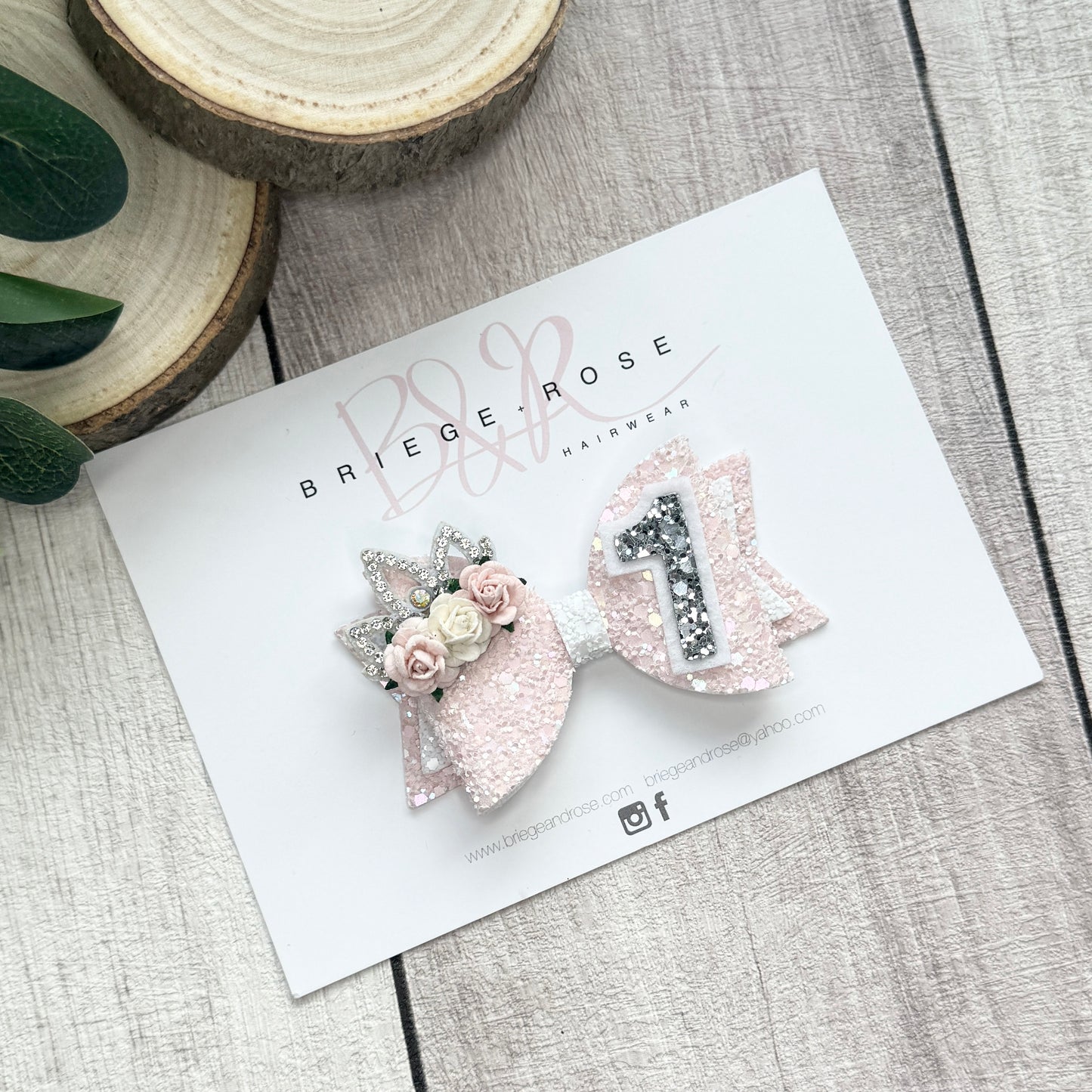 Birthday Bow - pink crown