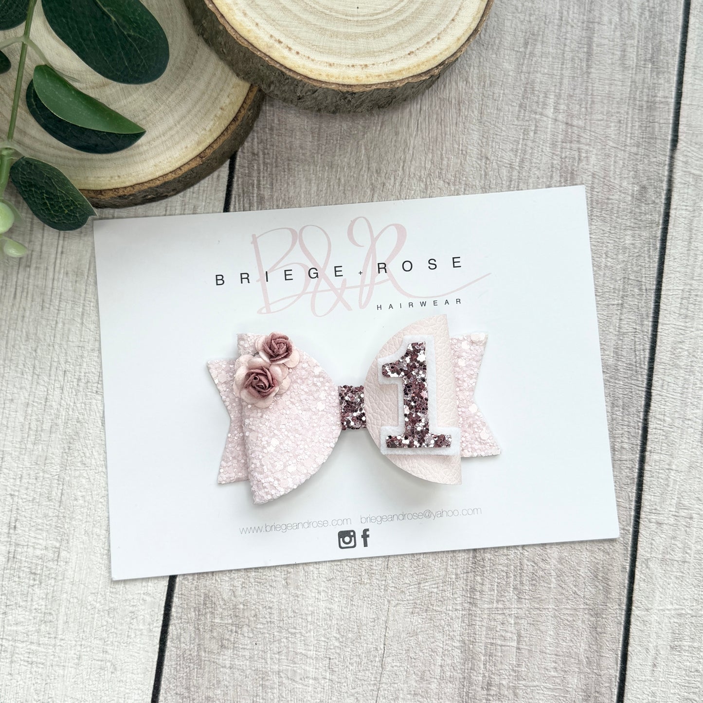 Birthday Bow - dusky pink