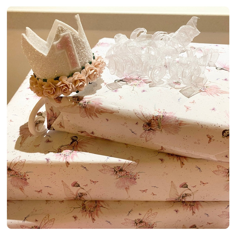 Birthday Crown - white & pink