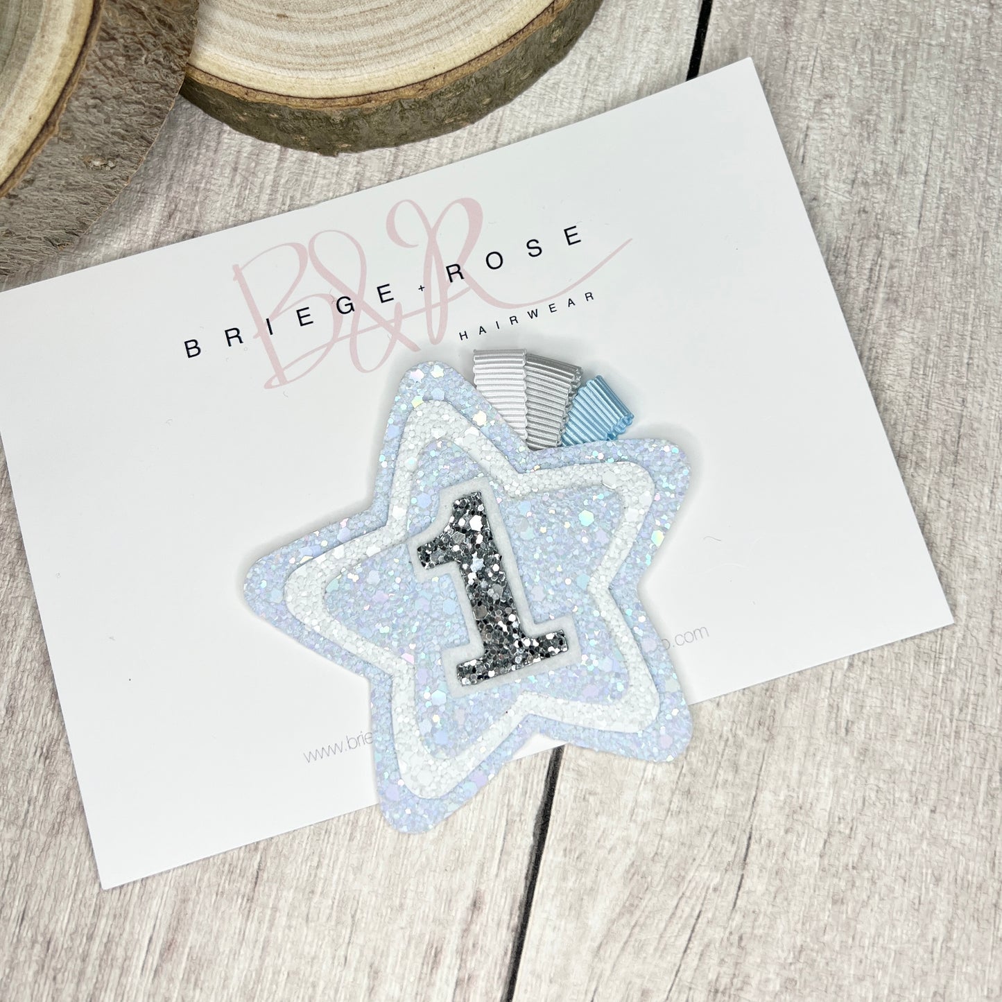 Birthday Badge - blue and white