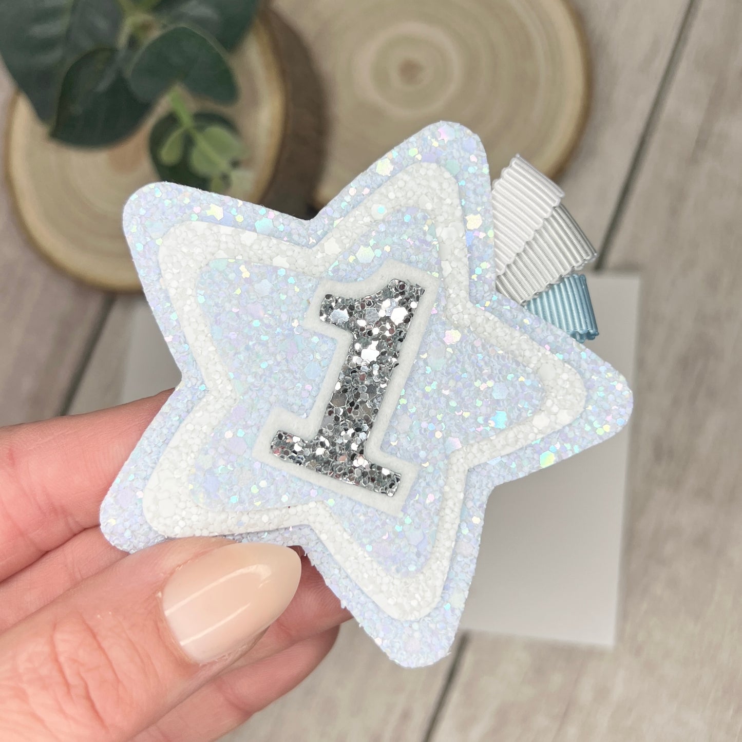 Birthday Badge - blue and white