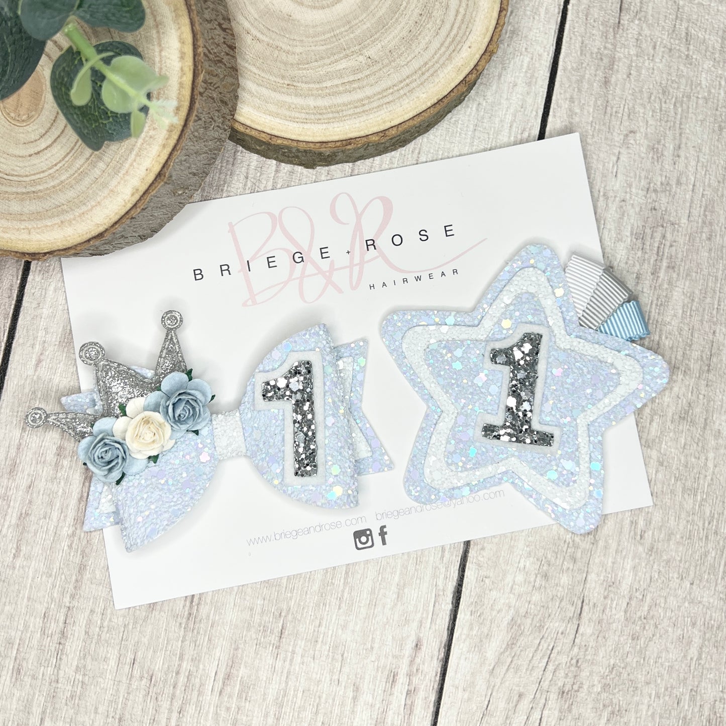 Birthday Badge - blue and white
