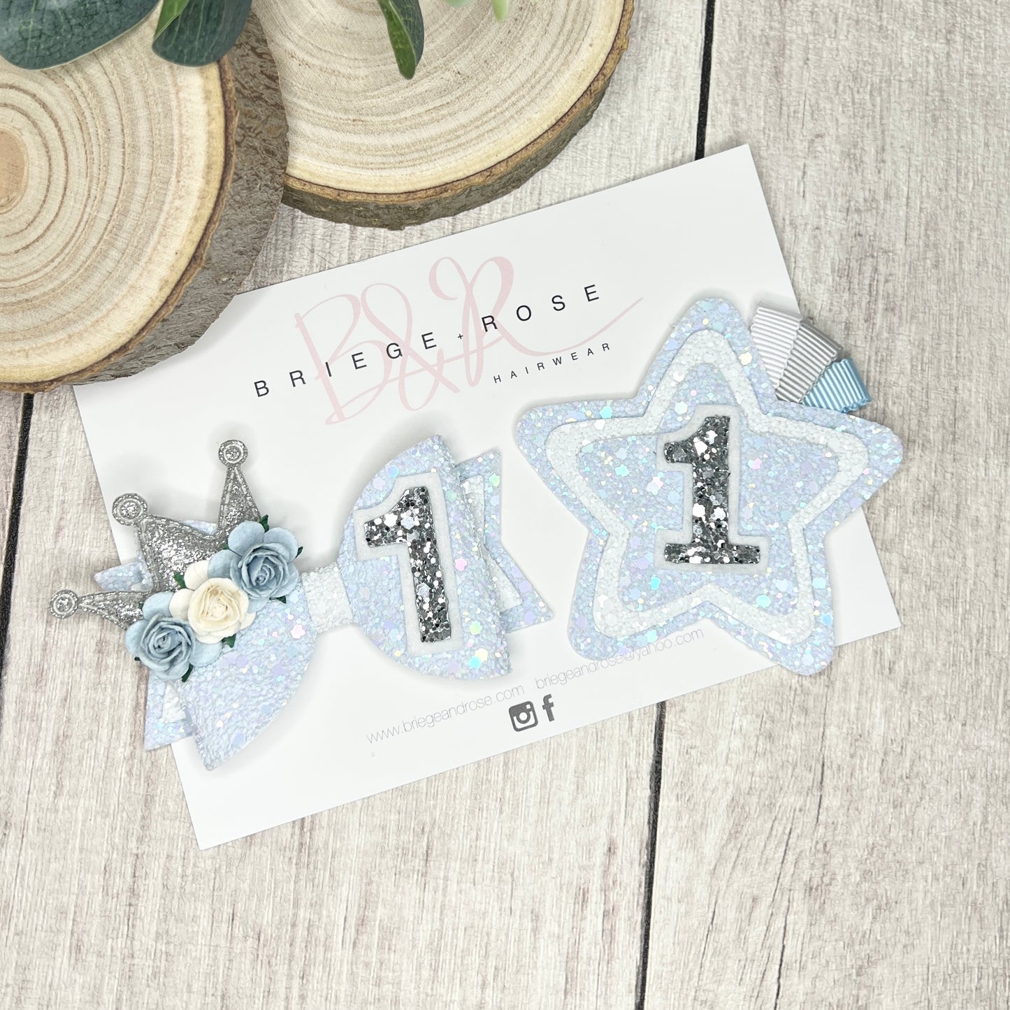 Birthday Badge - blue and white