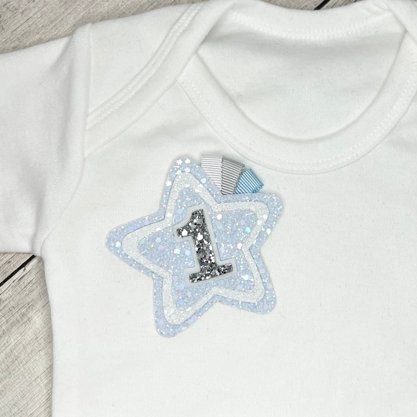 Birthday Badge - blue and white