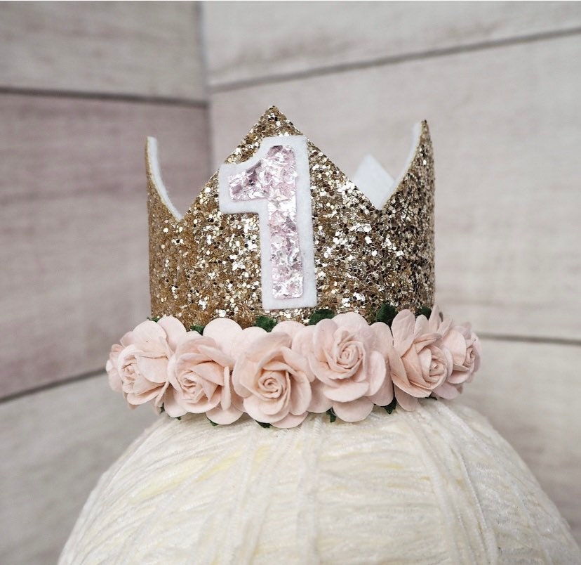 Birthday Crown - gold & pink