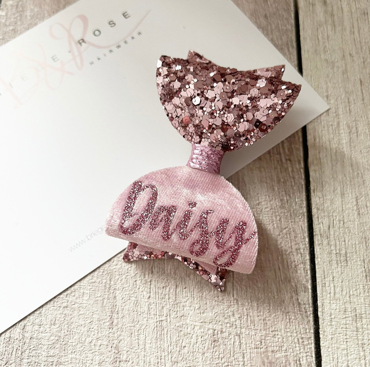 Belle Bow - personalised pink