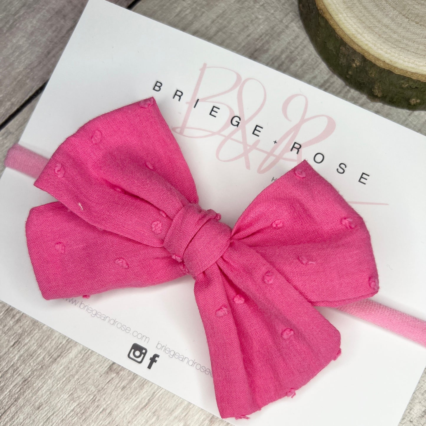 Cotton Tied Bow - pink dots