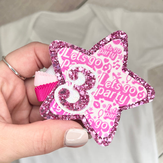 Birthday Badge - pink doll