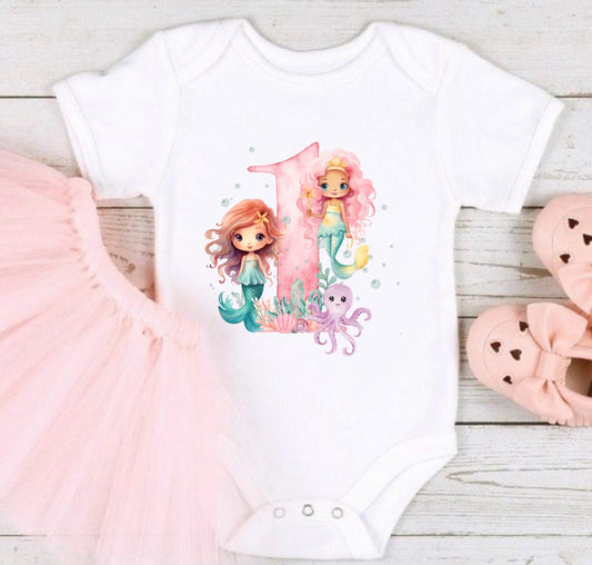 Mermaid Bubbles 1st Birthday Vest