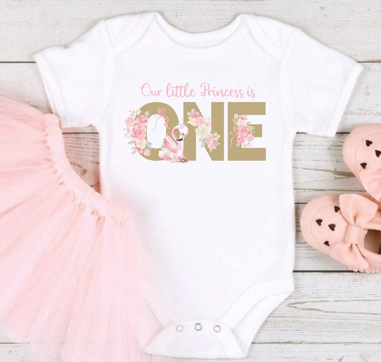 Swan Princess 1st Birthday Vest