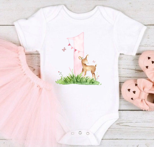 1 Deer 1st Birthday Vest
