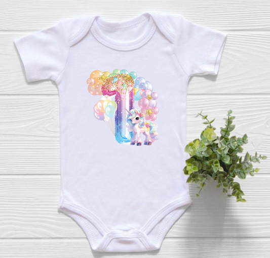 Unicorn 1st Birthday Vest
