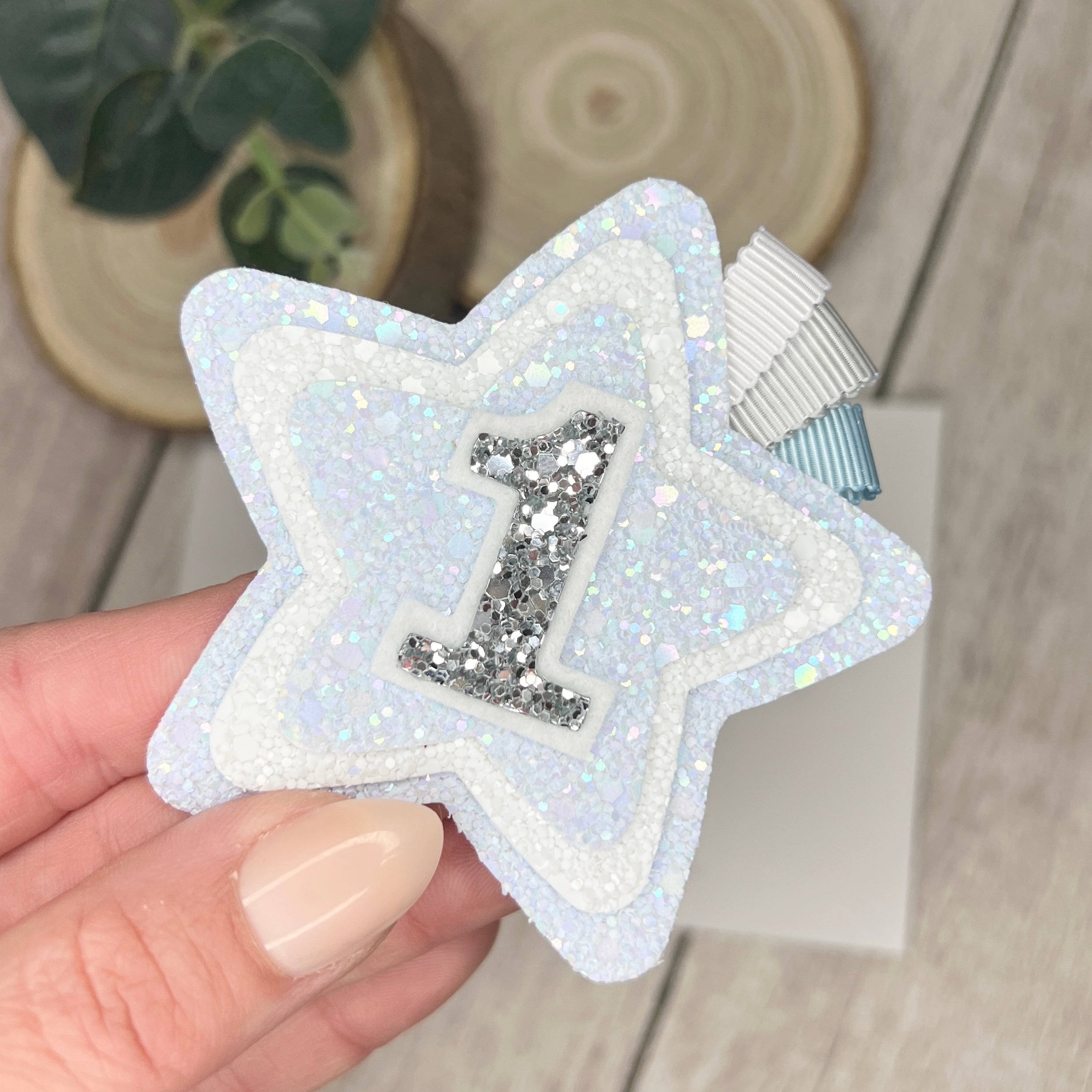 Birthday Badge - blue and white