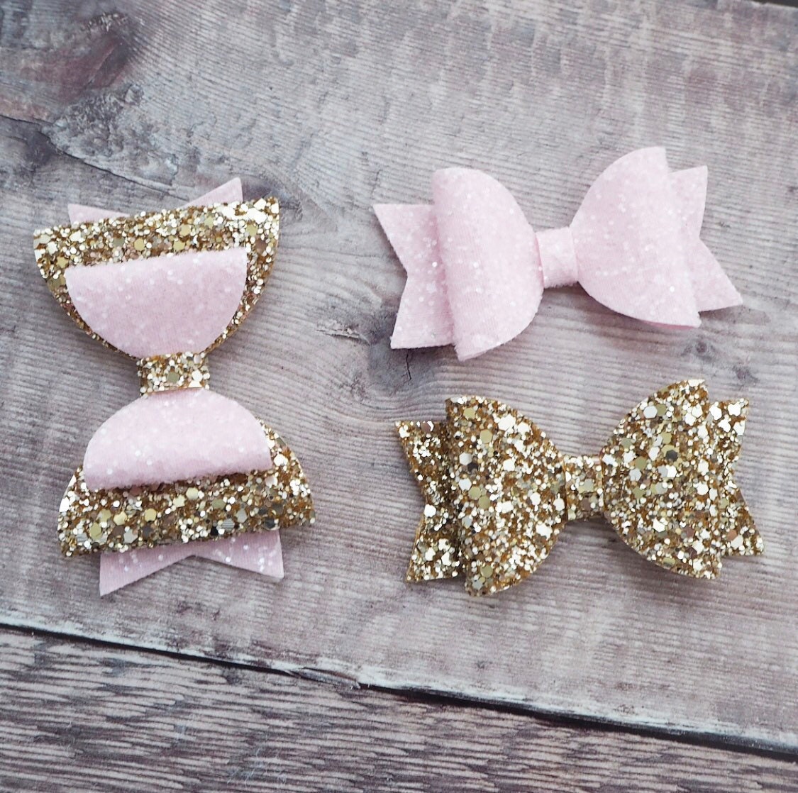 Belle Bow - pink & gold set