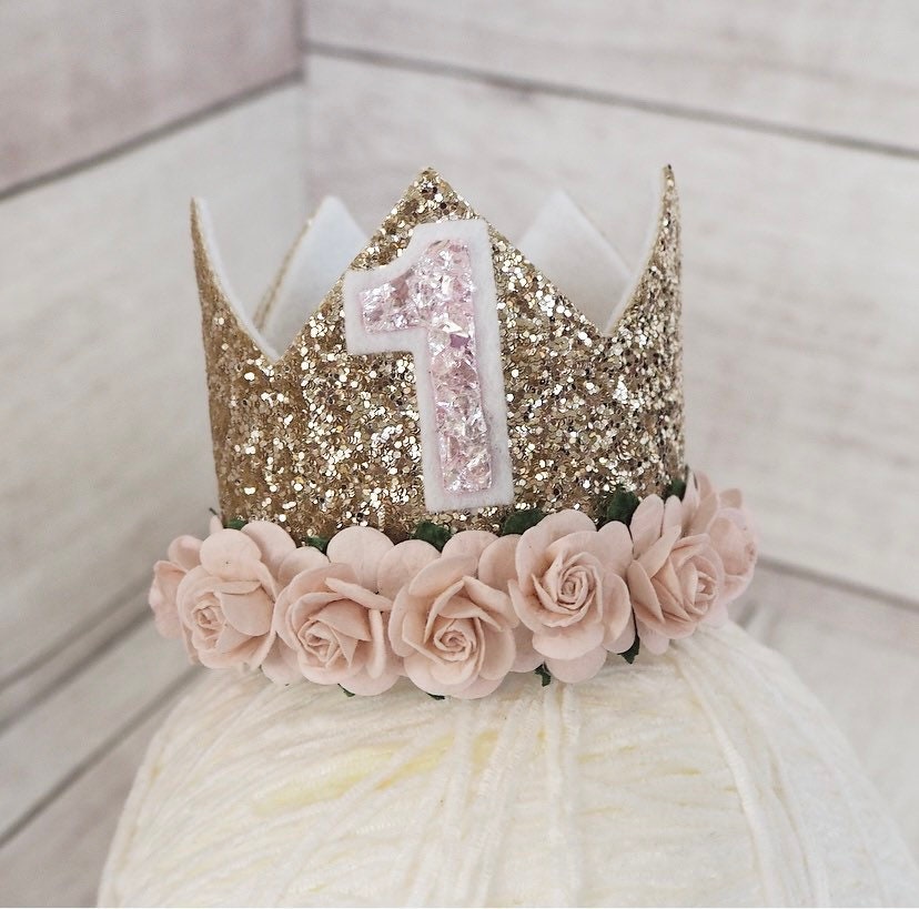 Birthday Crown - gold & pink