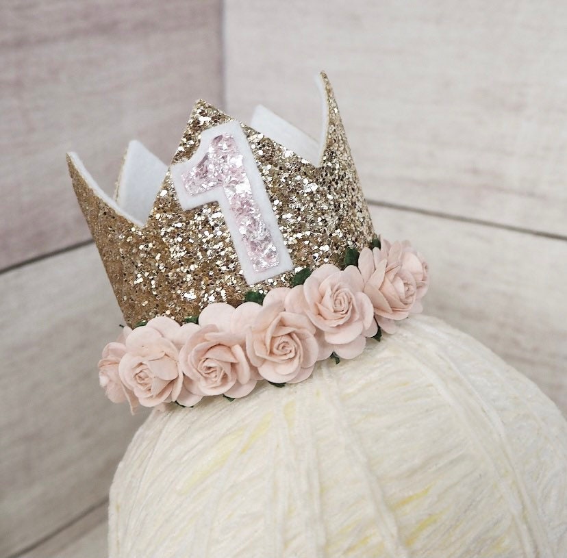 Birthday Crown - gold & pink