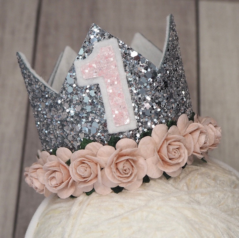 Birthday Crown - silver & pink