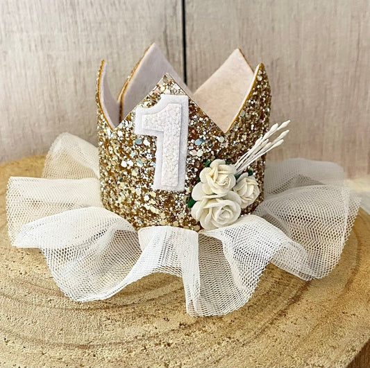 Birthday Crown - gold frill
