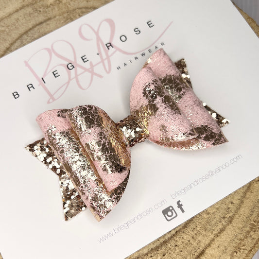 Belle Bow - rose gold velvet