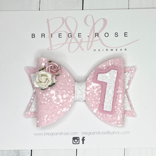 Birthday Bow - pink floral