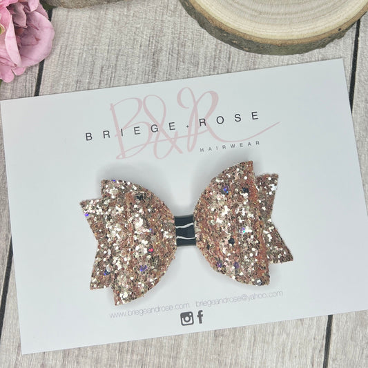 Belle Bow - rose gold disco