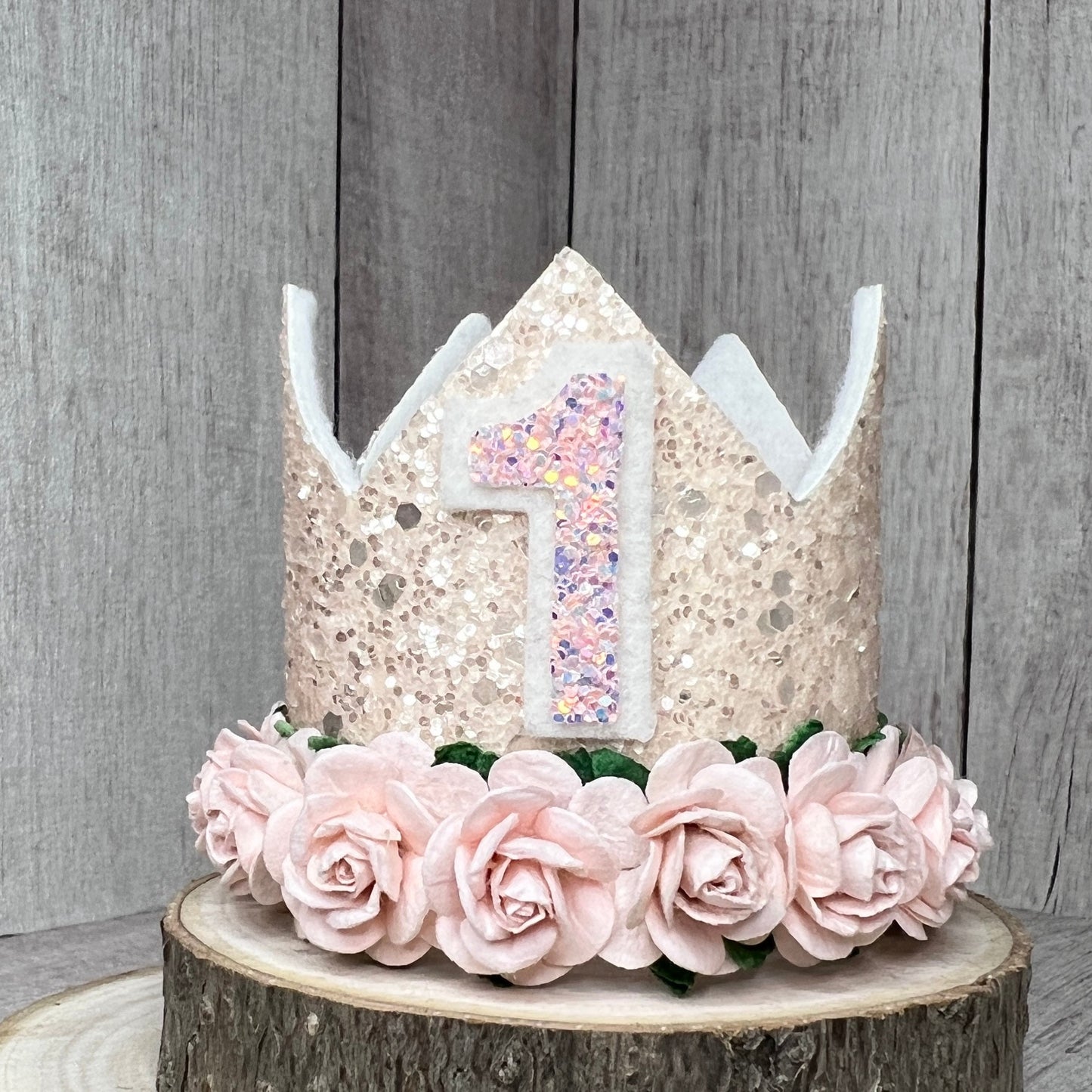 Birthday Crown - peach sparkle