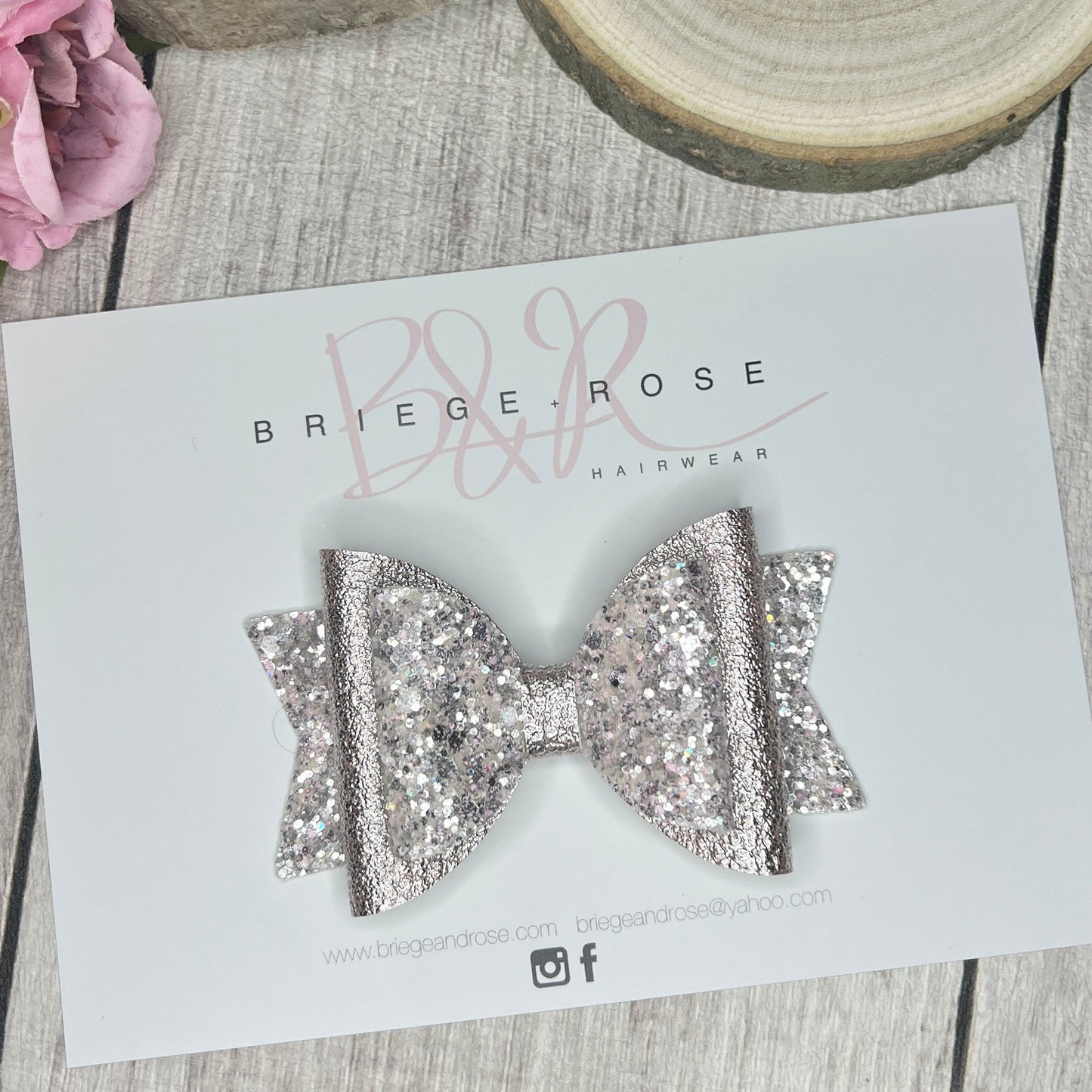 Belle Bow - crystal pearl