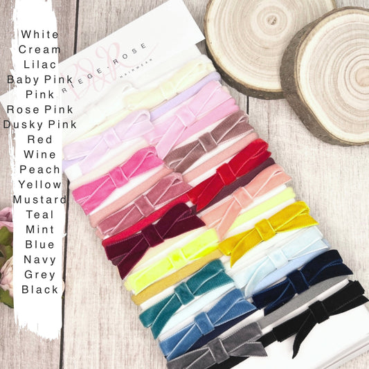 Velvet Ribbon Bow - choose your colour